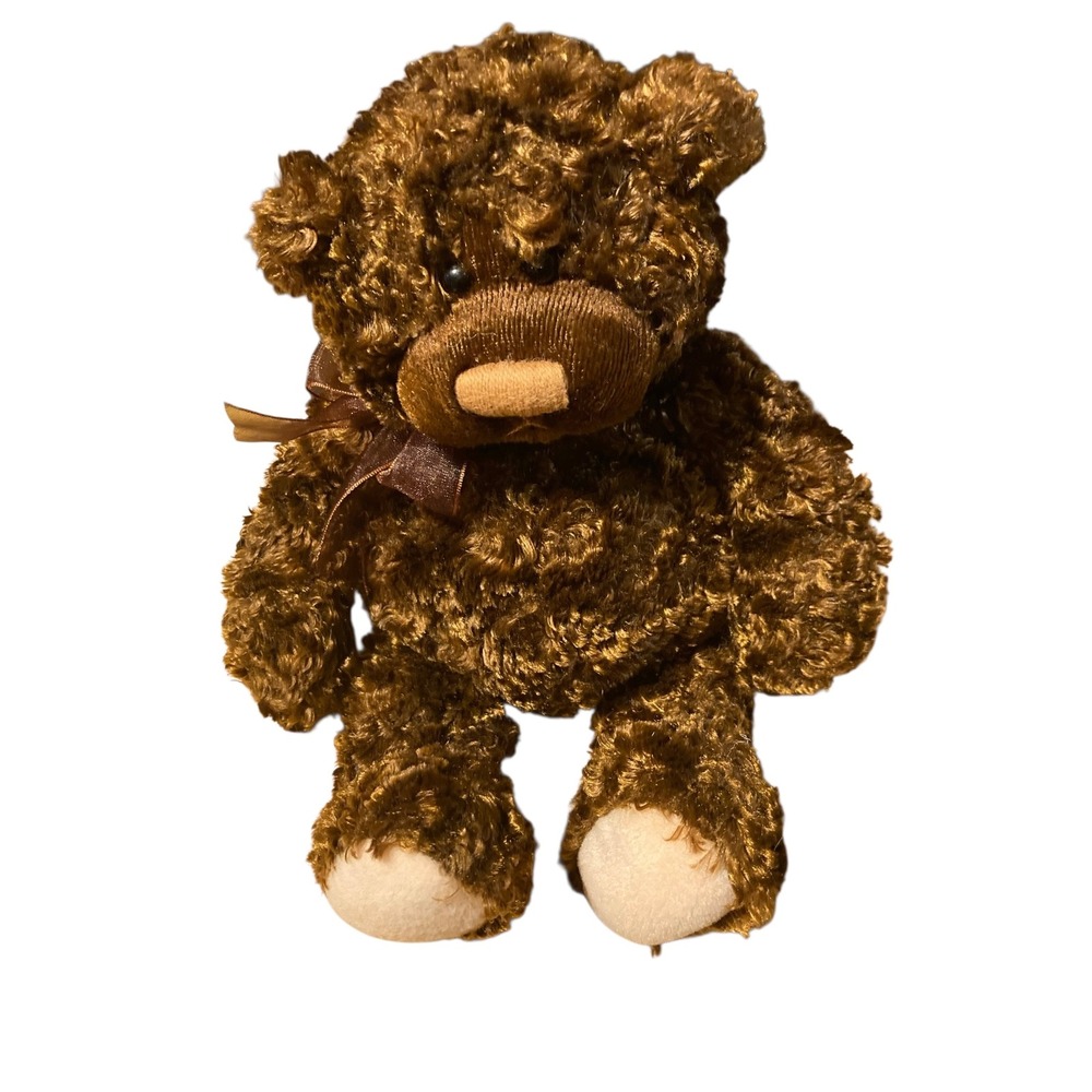 Gund Philbin Chocolate Brown Teddy Bear Curly Plush Stuffed Animal 12 inch
